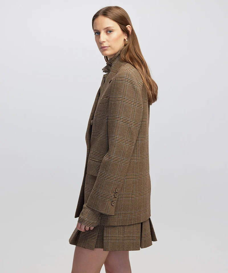 Ipekyol  Plaid Blazer with Brooch for Women | Best Price UAE